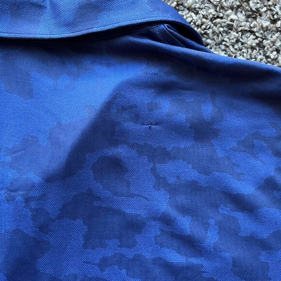 Peter Millar Blue Camo Polo Men L Golfwear Quiet Luxury Dadcore Breathable Shirt - Picture 7 of 7